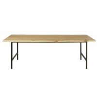 Table à manger 10 personnes en chêne massif et métal noir L225 Magnus Maisons du Monde