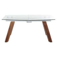 Table à manger extensible 8/10 personnes en verre et peuplier L165/210 Pegasus Maisons du Monde