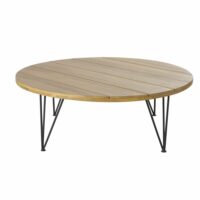 Table basse de jardin en acacia massif et métal noir Caramba Maisons du Monde