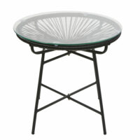 Table basse de jardin en résine noire et verre Copacabana Maisons du Monde