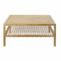 Table basse de jardin en résine tressée et acacia massif Maupiti Maisons du Monde