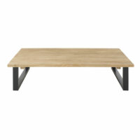 Table basse de jardin en teck massif recyclé et métal noir Agana Maisons du Monde