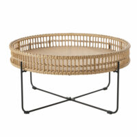 Table basse de jardin ronde en résine imitation rotin Tanglao Maisons du Monde