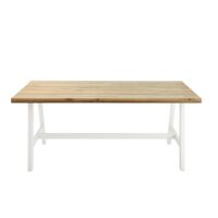 Table de jardin 6/8 personnes en acacia et métal blanc L180 Countryside Maisons du Monde