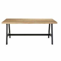 Table de jardin 6/8 personnes en acacia et métal noir L180 Countryside Maisons du Monde