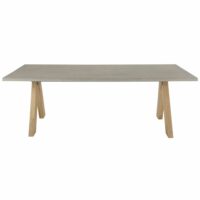 Table de jardin en composite effet béton et acacia massif 6/8 personnes L220 Méteores Maisons du Monde