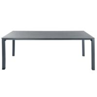 Table de jardin en verre trempé et aluminium anthracite L 220 cm Square Garden Maisons du Monde