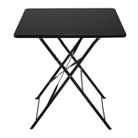 Table de jardin pliante en métal noir 2 personnes L70 Guinguette Maisons du Monde