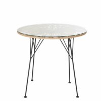 Table de jardin ronde en résine imitation rotin 2 personnes D79 Agatha Maisons du Monde