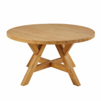 Table de jardin ronde en teck recyclé 6 personnes D140 Tecka Maisons du Monde