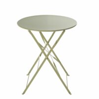 Table de jardin ronde pliante en métal vert tilleul D58 Guinguette Maisons du Monde