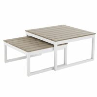 Tables gigognes de jardin en aluminium blanc Escale Maisons du Monde