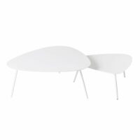 Tables gigognes de jardin en métal blanc mat Humpa Maisons du Monde