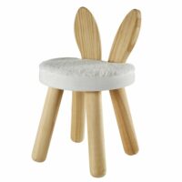 Tabouret lapin enfant blanc en pin Maisons du Monde