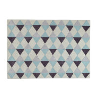 Tapis à poils courts bleu motifs graphiques 140x200 Maisons du Monde