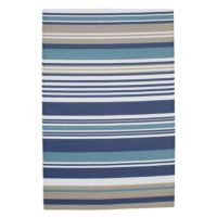 Tapis d'extérieur à rayures en polypropylène bleu 180x270 ESCALE Maisons du Monde