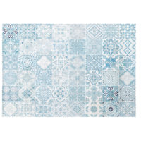 Tapis d'extérieur blanc motifs carreaux de ciment bleus 155x230 Maisons du Monde