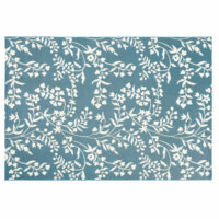 Tapis d'extérieur bleu canard motif floral blanc 160x230 Maisons du Monde