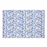 Tapis d'extérieur bleu imprimé floral blanc 160x230 Maisons du Monde