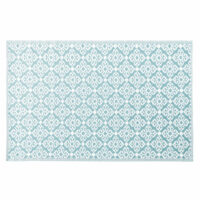 Tapis d'extérieur bleu motifs graphiques blancs 140x200 Maisons du Monde