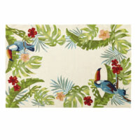 Tapis d'extérieur écru imprimé tropical 160x230 Maisons du Monde