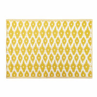 Tapis d'extérieur jaune motifs graphiques blancs 140x200 Maisons du Monde