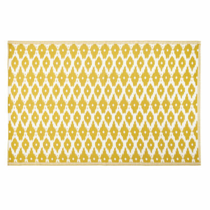 Tapis d'extérieur jaune motifs graphiques blancs 180x270 Maisons du Monde