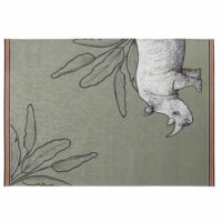 Tapis d'extérieur vert imprimés rhinocéros et feuillages 140x200 Maisons du Monde