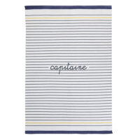 Tapis en coton écru motifs à rayures bleues 120x180 Maisons du Monde