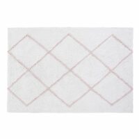 Tapis en coton écru motifs graphiques rose 120x180 Maisons du Monde