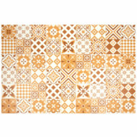 Tapis en vinyle motifs carreaux de ciment ocre et blancs 100x150 Maisons du Monde