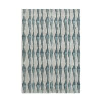 Tapis laine et viscose tufté losanges Gaagea Bleu Grisé AM.PM