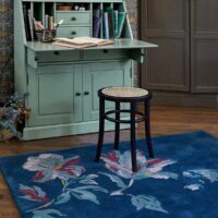 Tapis motif floral Elva Bleu Imprimé LA REDOUTE INTERIEURS