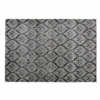 Tapis tissé jacquard gris motifs graphiques 155x230 Maisons du Monde