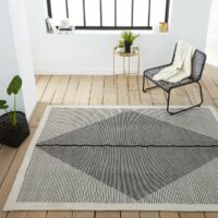 Tapis tissé plat façon kilim Indoor/Outdoor Loscan Noir