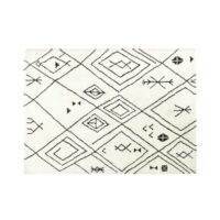 Tapis tufté écru motifs graphiques noirs 140x200 Maisons du Monde