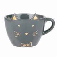 Tasse chat en faïence gris anthracite Maisons du Monde