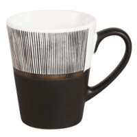 Tasse en faïence blanche et noire motifs à rayures Maisons du Monde