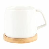 Tasse et soucoupe en faïence blanche et bambou Maisons du Monde