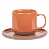 Tasse et soucoupe en faïence brique Maisons du Monde