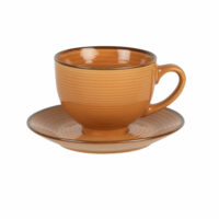 Tasse et soucoupe en faïence jaune moutarde Maisons du Monde