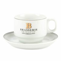 Tasse et soucoupe en porcelaine blanche Maisons du Monde