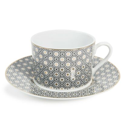 Tasses et soucoupes à thé en porcelaine or KATE Maisons du Monde