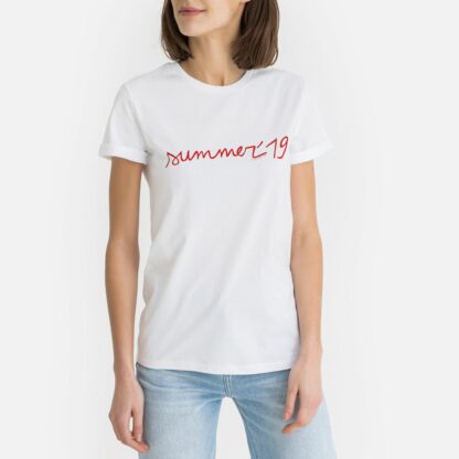 Tee shirt col rond  SUMMER 19 Blanc/Rouge ELISE CHALMIN