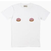 Tee shirt col rond manches courtes DONUTS LOVERS Blanc TEETS