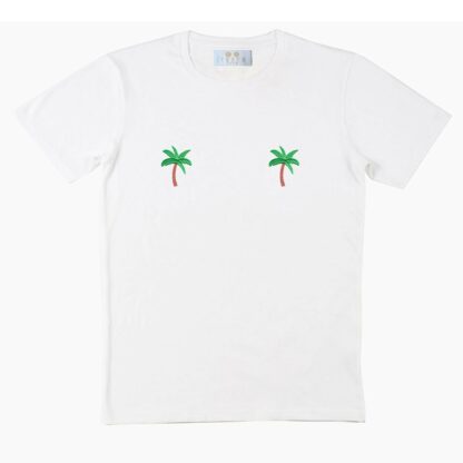 Tee shirt col rond manches courtes ISLAND VIBES Blanc TEETS