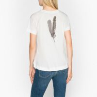 Tee shirt col v perles CHEYENNE Ecru BERENICE