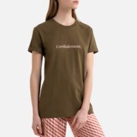 Tee shirt en coton bio CORDIALEMENT Kaki ELISE CHALMIN