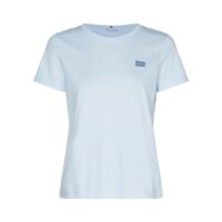 Tee shirt en coton bio col rond manches courtes Bleu Ciel Tommy Hilfiger