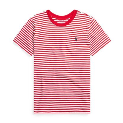 Tee shirt rayé col rond manches courtes Rouge/Blanc Polo Ralph Lauren